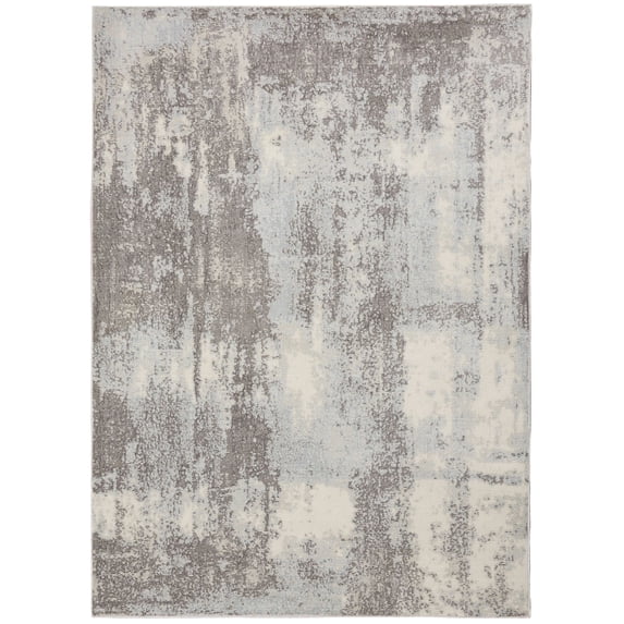 Nourison Imprints Brushstroke Grey/Light Blue 5'3" x 7'3" Area Rug, (5x7)