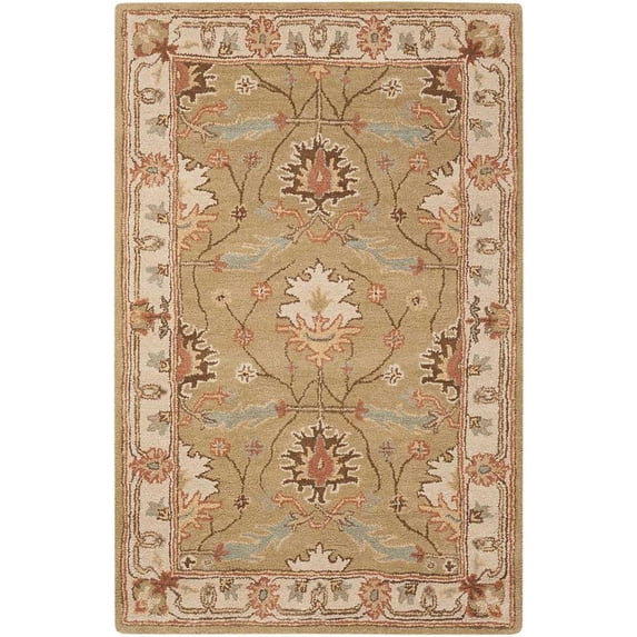 Nourison India House 30x48" Rectangle Traditional Wool Area Rug in Ivory/Brown