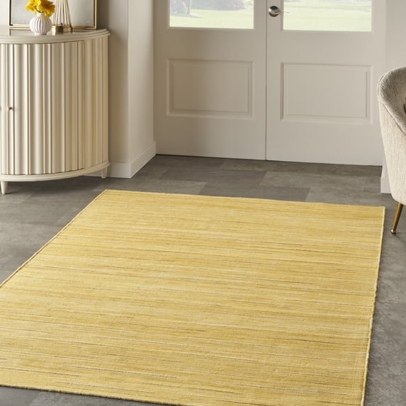 Nourison Interweave Abstract Yellow 6' x 9' Area Rug, (6x9)