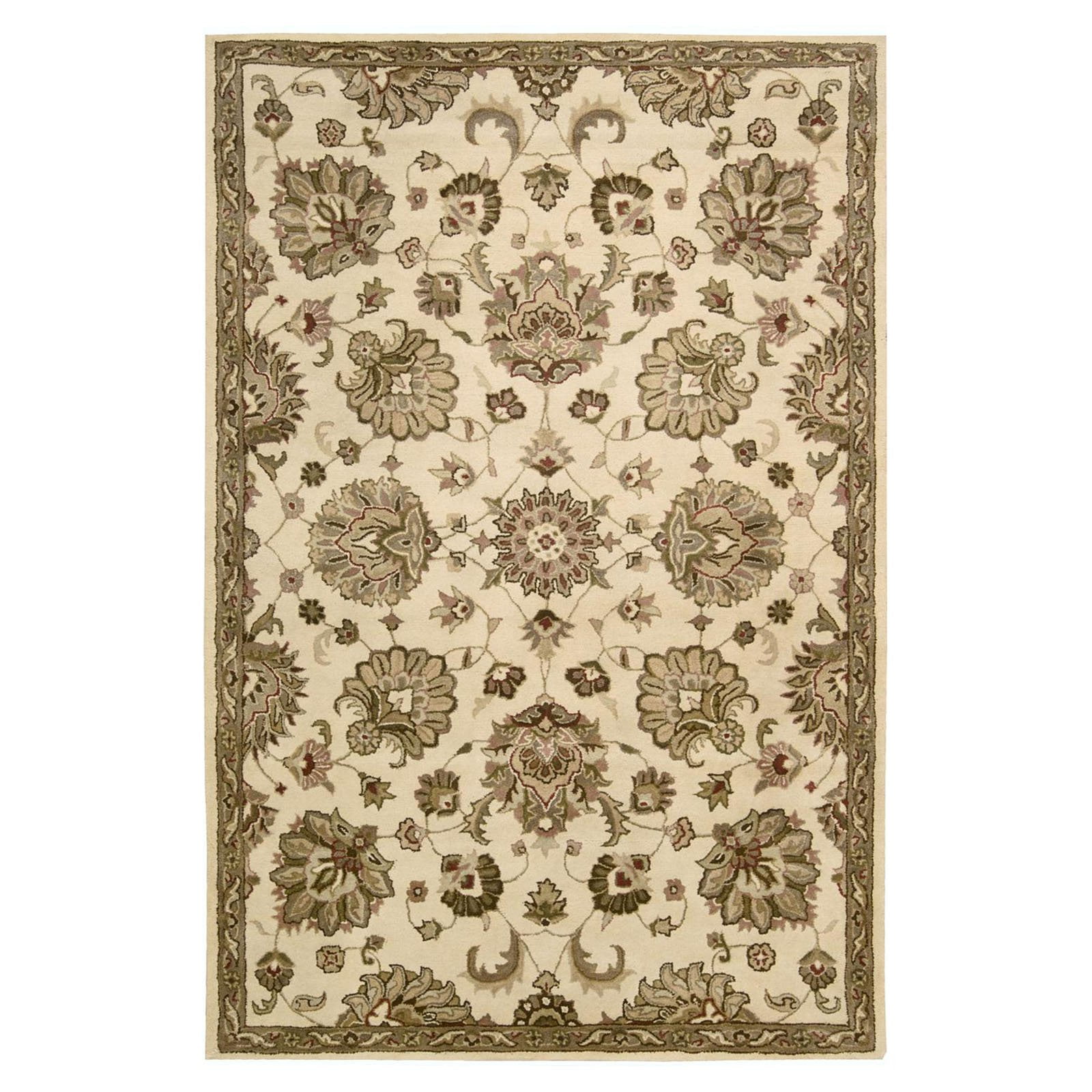Ivory Hand-Tufted Wool Rectangular Rug, 8.25 x 11.5 ft.