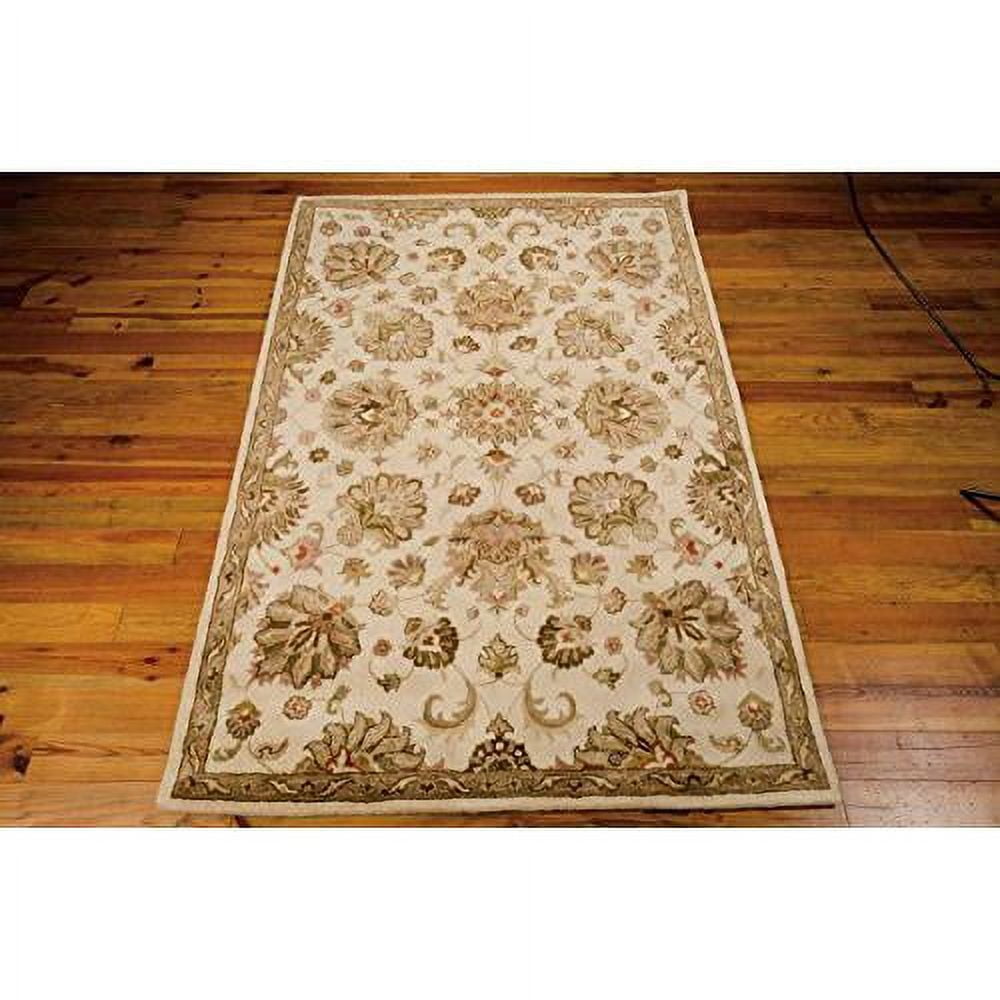 Ivory Hand-Tufted Wool Rectangular Rug, 8.25 x 11.5 ft.