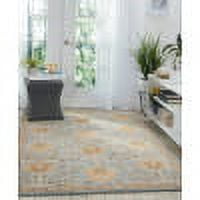 Nourison Jazmine Vintage Blue 5'3" x 7'5" Area Rug, (5x7)
