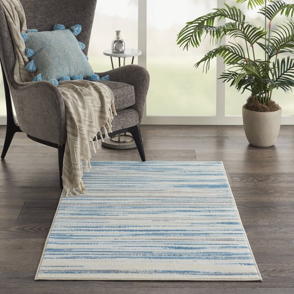 Nourison Jubilant Abstract Blue 3' x 5' Area Rug, (3x5)