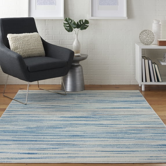 Nourison Jubilant Abstract Blue 4' x 6' Area Rug, (4x6)