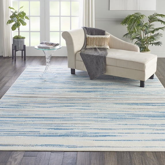 Nourison Jubilant Abstract Blue 8'6 x 12' Area Rug, (9x12)