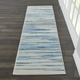 thumbnail image 1 of Nourison Jubilant Abstract Striped Blue 2'3" x 7'3" Area Rug, (7' Runner), 1 of 8