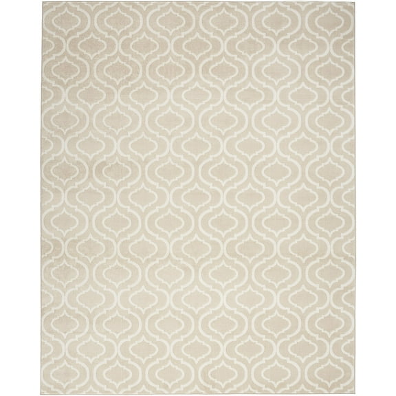 Nourison Jubilant Contemporary Beige 5'3" x 7'3" Area Rug (5x7)
