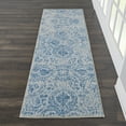 thumbnail image 1 of Nourison Jubilant Distressed Damask Blue 2'3" x 7'3" Area Rug, (7' Runner), 1 of 7