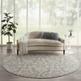 thumbnail image 1 of Nourison Jubilant Distressed Damask Grey 8' x round Area Rug, (8' Round), 1 of 9