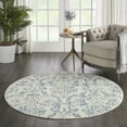 thumbnail image 1 of Nourison Jubilant Distressed Damask Ivory/Blue 5'3" x ROUND Area Rug, (5' Round), 1 of 8