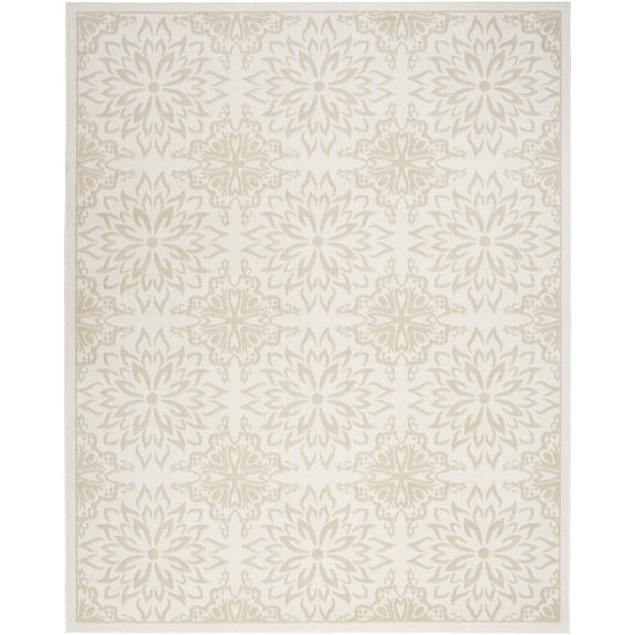 Nourison Jubilant Farmhouse Ivory Beige 5'3" x 7'3" Area Rug (5x7)