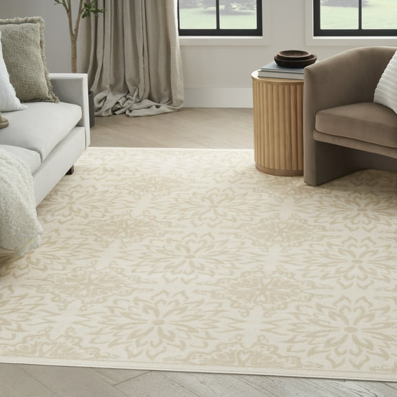 Nourison Jubilant Farmhouse Ivory Beige 7'10" x 9'10" Area Rug (8x10)