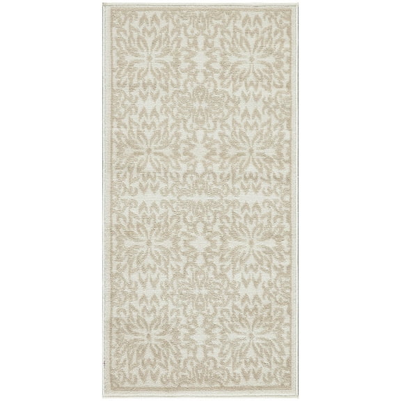 Nourison Jubilant Floral Ivory Beige 2' x 4' Area Rug, (2x4)