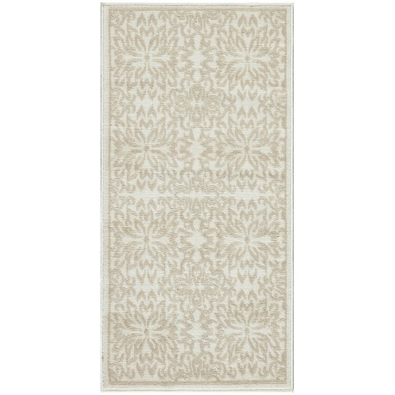 Nourison Jubilant Floral Ivory Beige 2' x 4' Area Rug, (2x4)