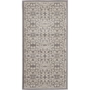 Nourison Jubilant Geometric Floral Ivory/Grey 2' x 4' Area Rug, (2' x 4')