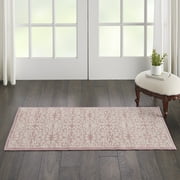 Nourison Jubilant Geometric Floral Ivory/Pink 2' x 4' Area Rug, (2' x 4')