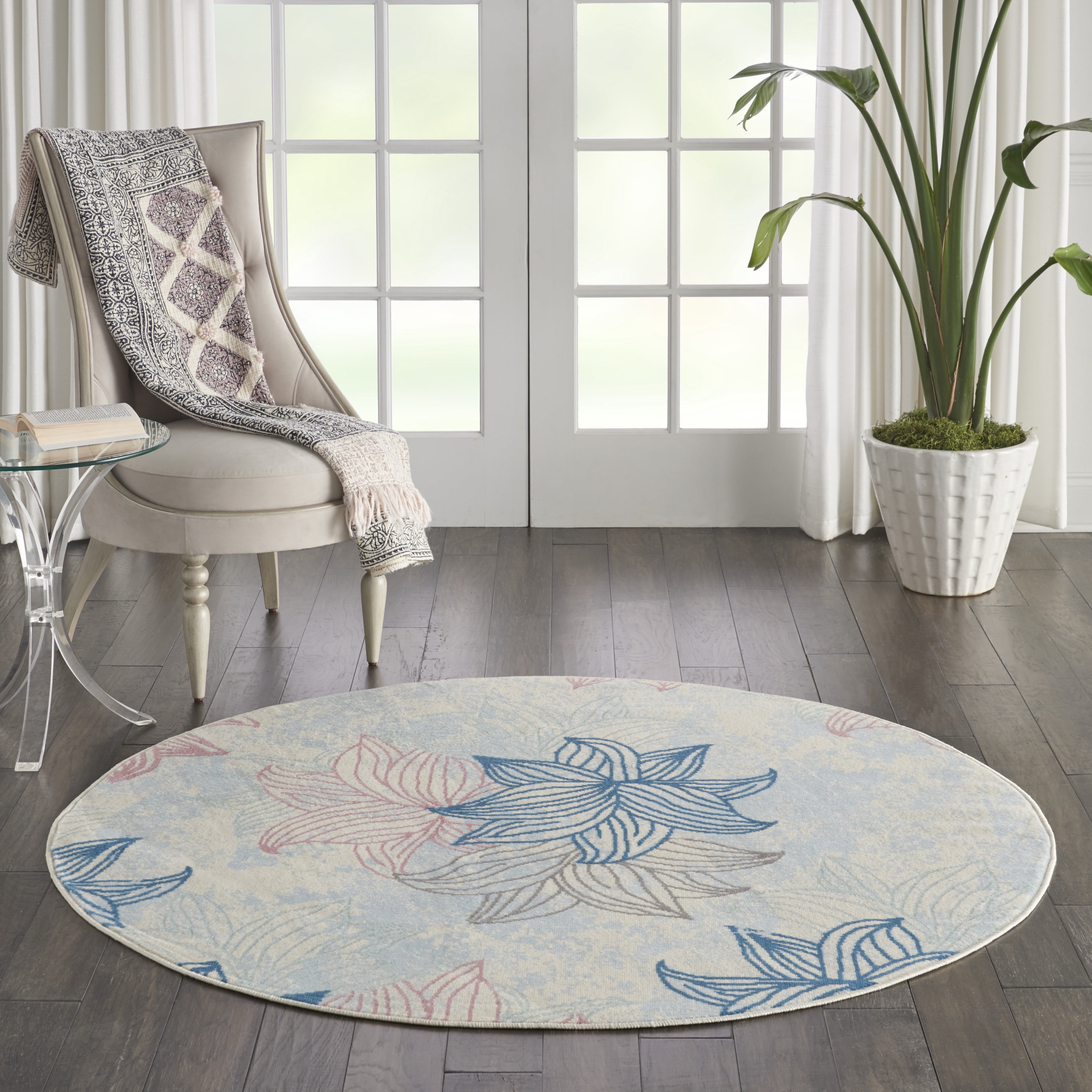 Nourison Jubilant Modern Floral Ivory/Multicolor 5'3