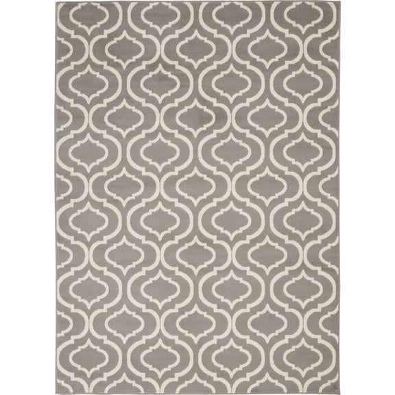 Nourison Jubilant 4' x 6' Grey Area Rug Moroccan Casual Trellis by Nourison
