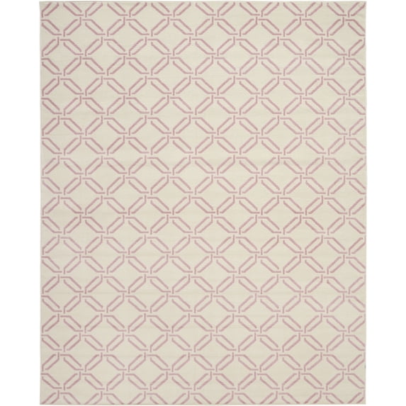 Nourison Jubilant Modern Trellis Ivory/Pink 7'10" x 9'10" Area Rug, (8' x 10')