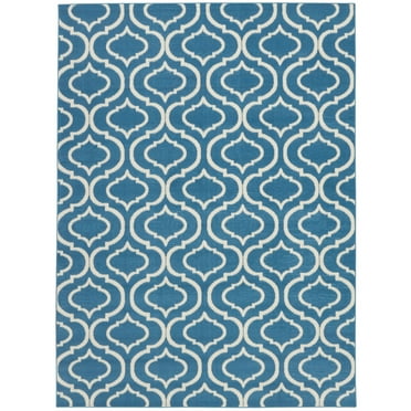 Nourison Jubilant Trellis Blue 5'3" x 7'3" Area Rug, (5x7)