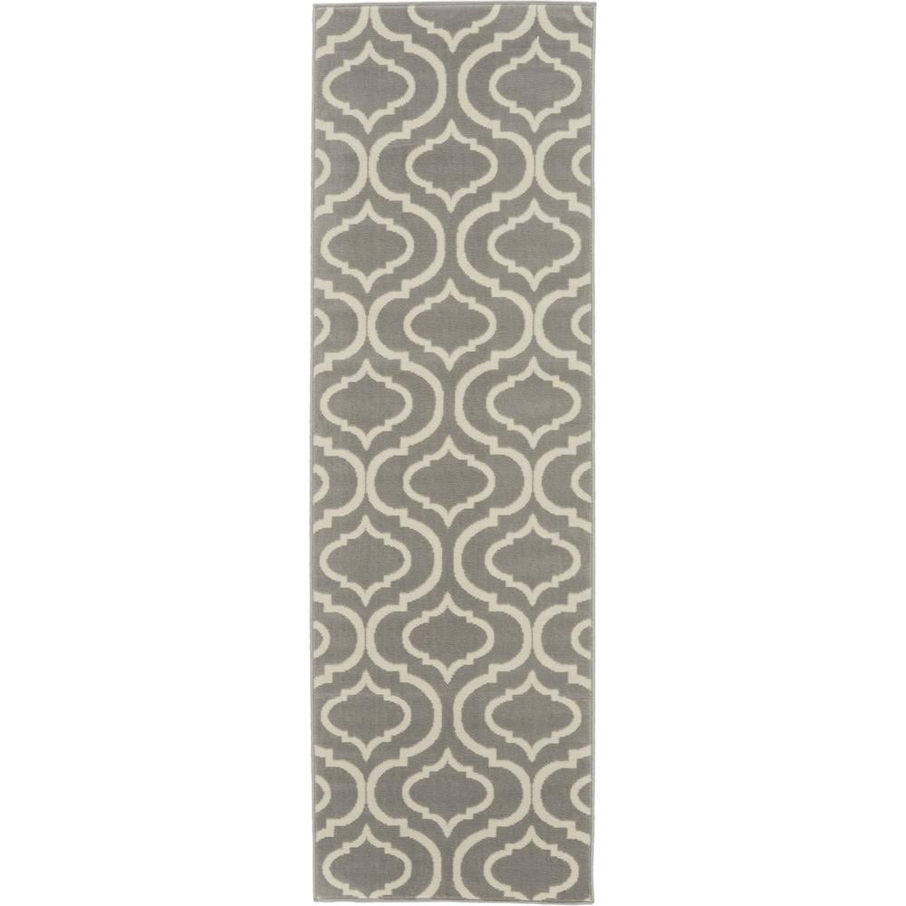 Nourison Jubilant Trellis Grey 2'3" x 7'3" Area Rug, (2x7)