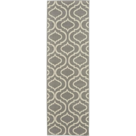 Nourison Jubilant Trellis Grey 2'3" x 7'3" Area Rug, (2x7)