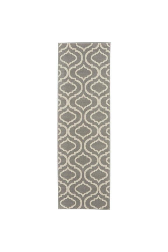 Jubilant Trellis Grey 2'3" x 7'3" Area Rug, (2x7)