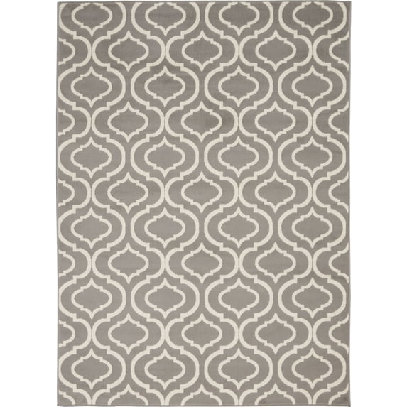 Nourison Jubilant 6' x 9' Grey Area Rug Moroccan Casual Trellis by Nourison