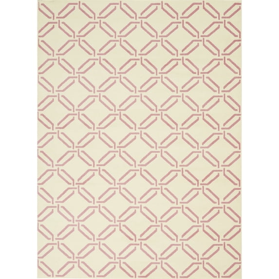 Nourison Jubilant Trellis Ivory/Pink 5'3" x 7'3" Area Rug, (5x7)