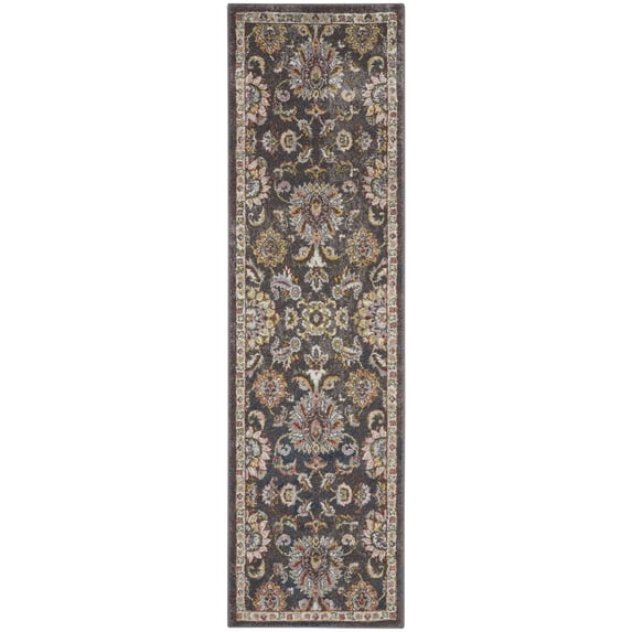 Nourison Juniper JPR02 Indoor only Area Rug - Charcoal Multi 2'2" x 7'6"