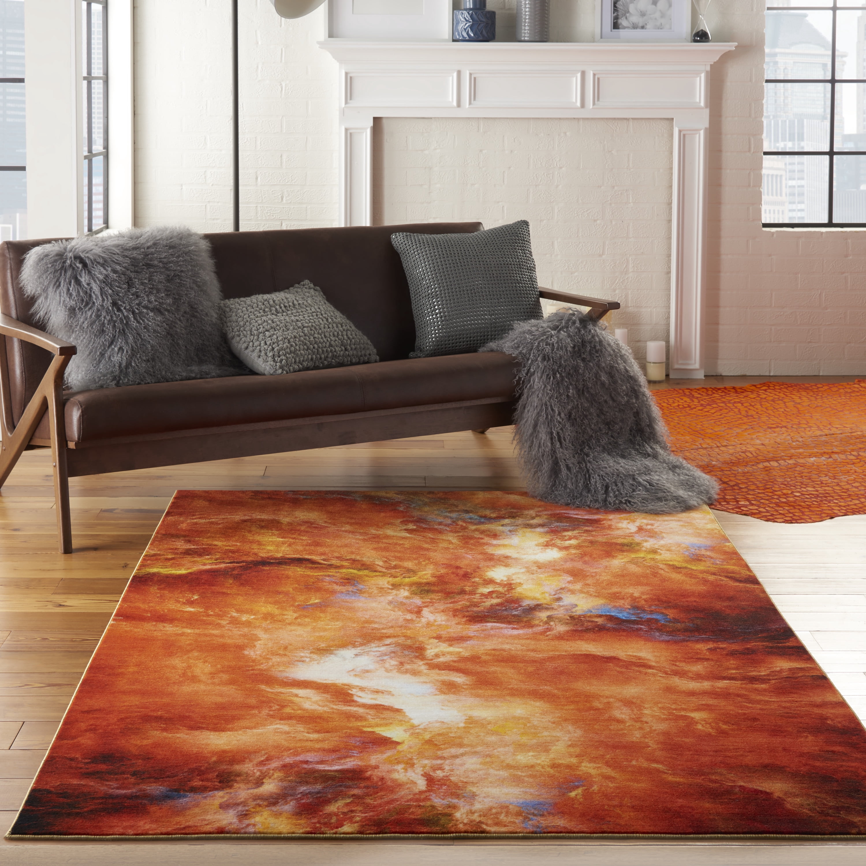 Nourison Le Reve Abstract Red Flame 5'3