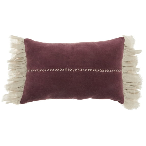 Nourison Life Styles Burgundy Decorative Throw Pillow , 14" x 22"