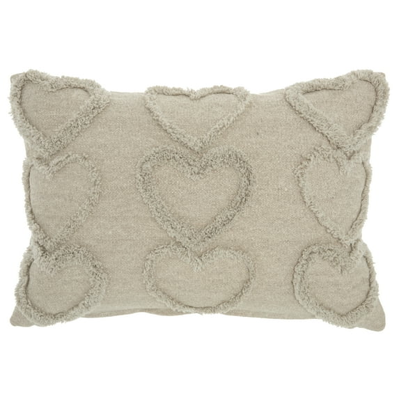 Nourison Life Styles Distressed Khaki Decorative Throw Pillow , 14" x 20"