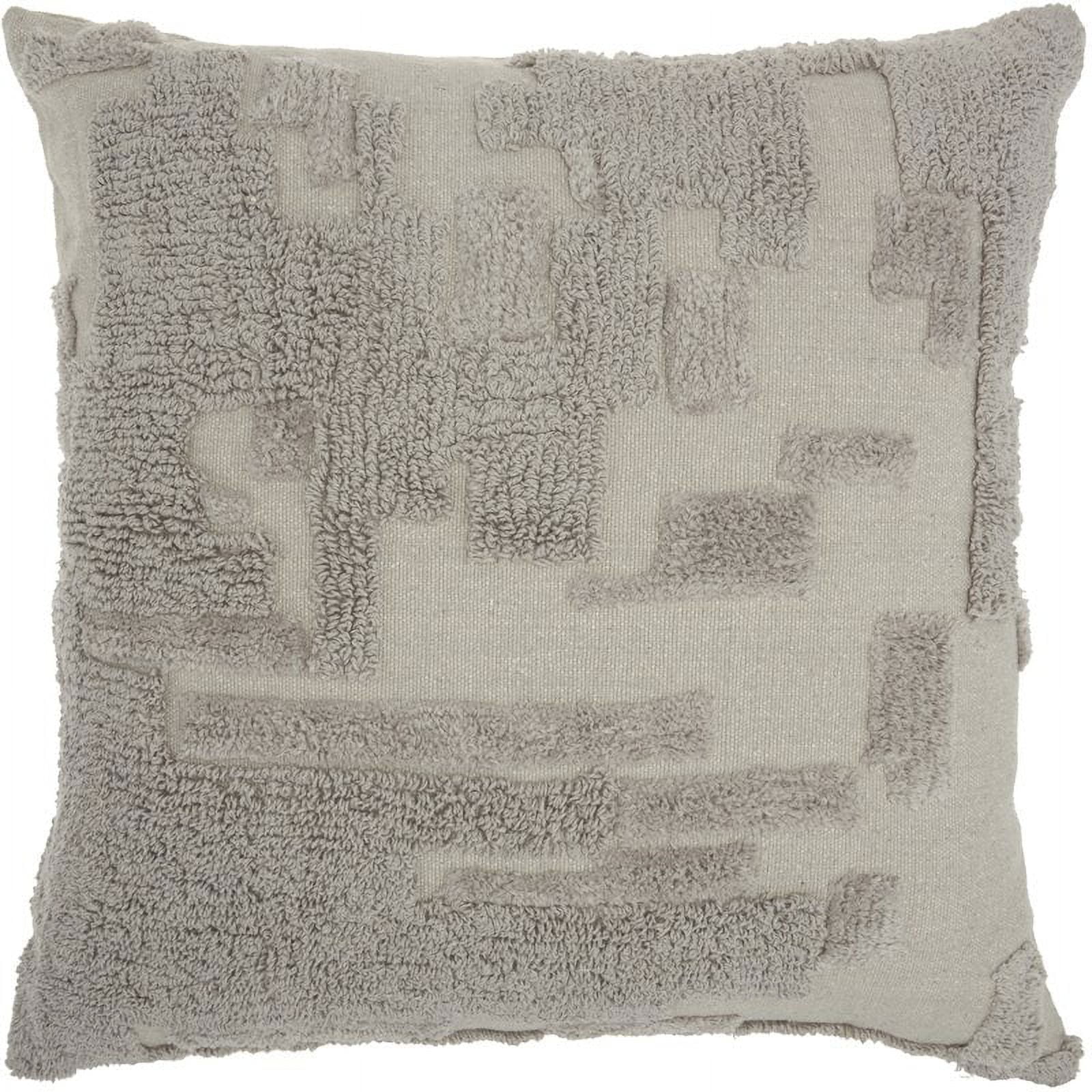 Beige Textured Square Throw Pillow Set, 24" x 24"