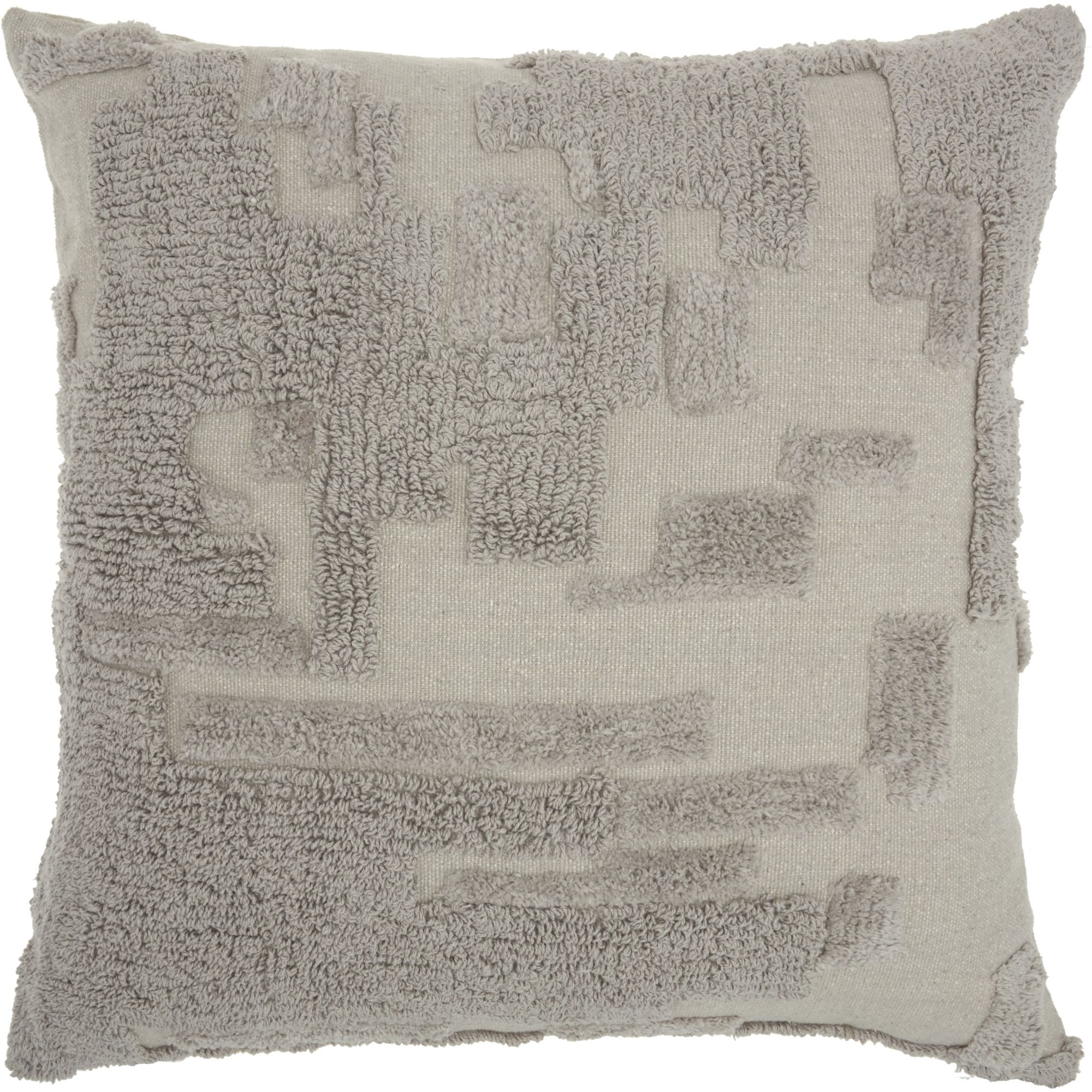 Beige Textured Square Throw Pillow Set, 24" x 24"