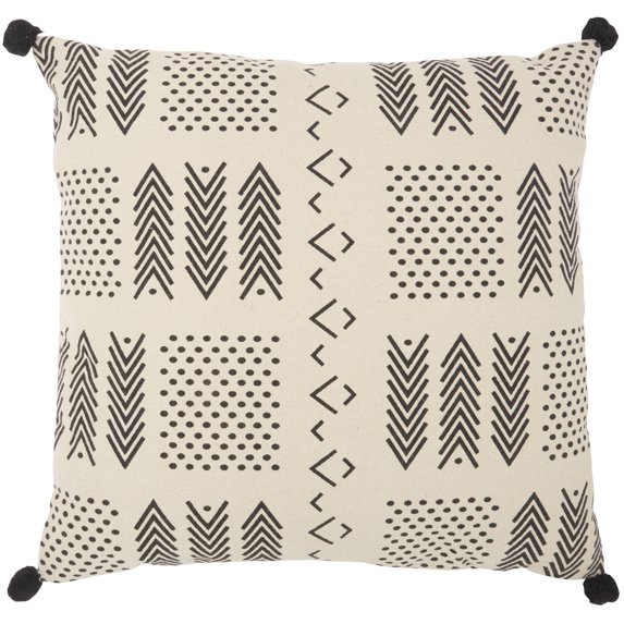 Nourison Life Styles Ivory/Black Decorative Throw Pillow , 26" x 26"