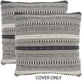 thumbnail image 1 of Nourison Life Styles Moroccan Stripes Black 18" x 18" Throw Covers (Set of 2), 1 of 5