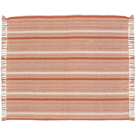 Nourison Life Styles Moroccan Stripes Orange 50" x 60" Throw Blanket