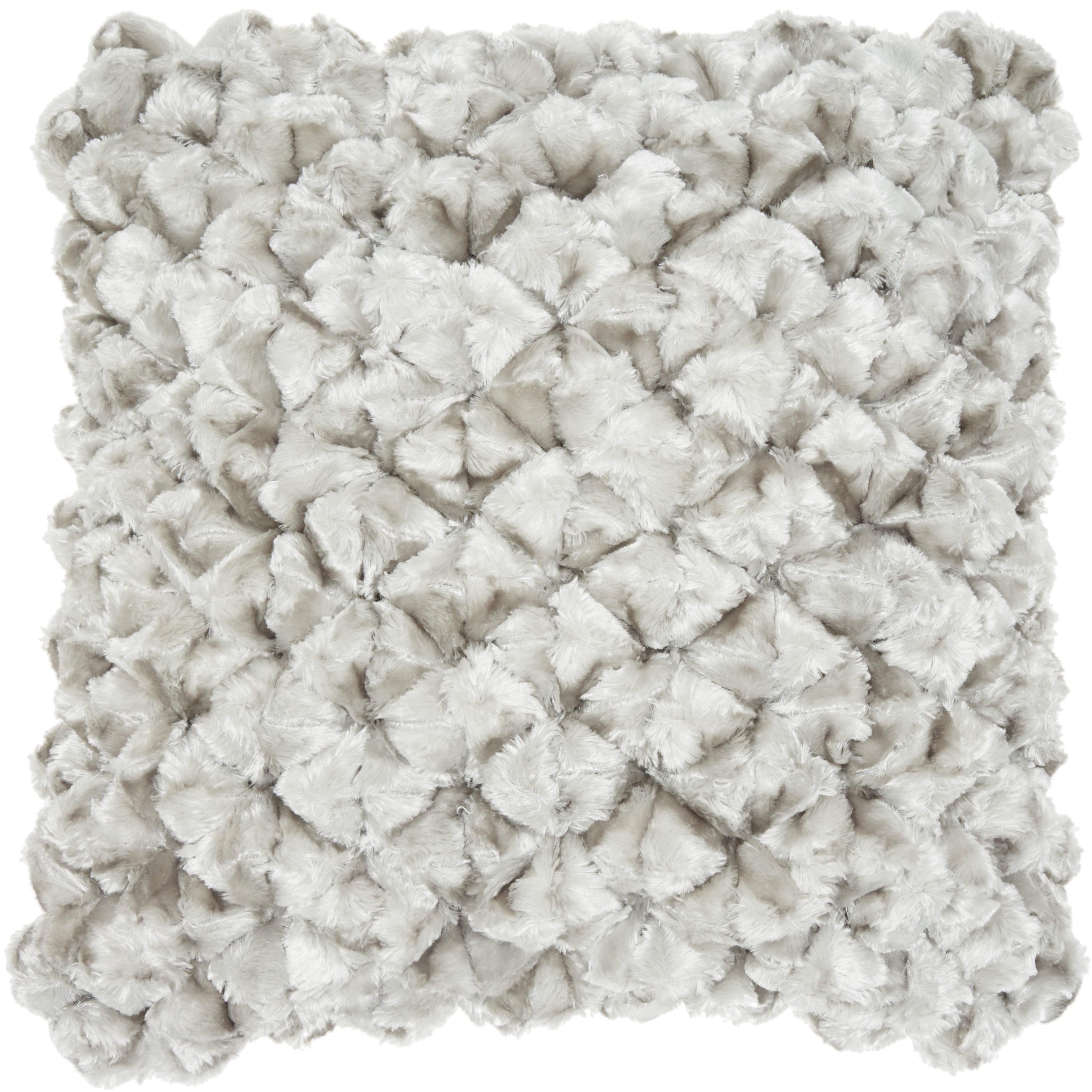Sofia Silver Velvet Shimmer Poms 20" x 20" Throw Pillow Set