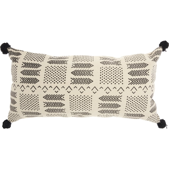Nourison Life Styles Small Arrows & Dots Ivory/Black 16" x 33" Throw Pillow