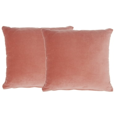 Nourison Life Styles Solid Velvet 2 Pack Blush Decorative Throw Pillow , SET2