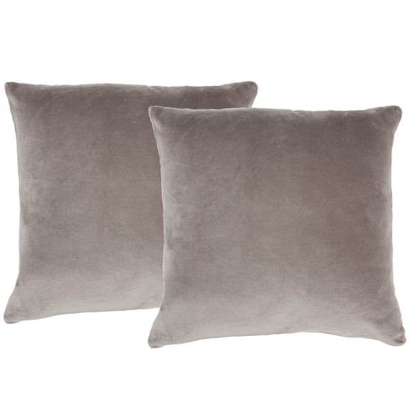 Nourison Life Styles Solid Velvet 2 Pack Taupe Decorative Throw Pillow , SET2
