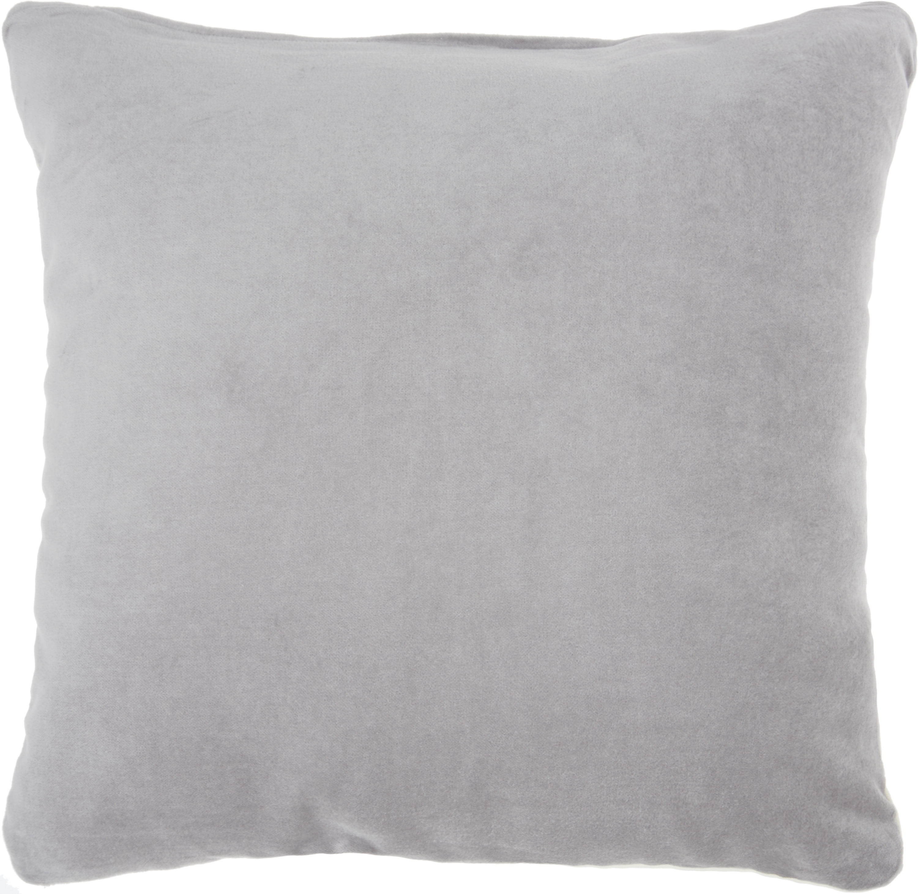 Nourison Life Styles Solid Velvet Grey Decorative Throw Pillow , 16" x ...