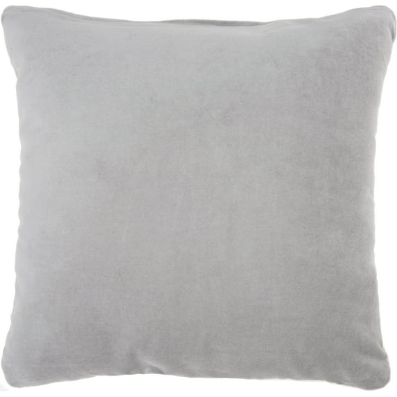 Nourison Life Styles Solid Velvet Grey Decorative Throw Pillow , 16" x 16"