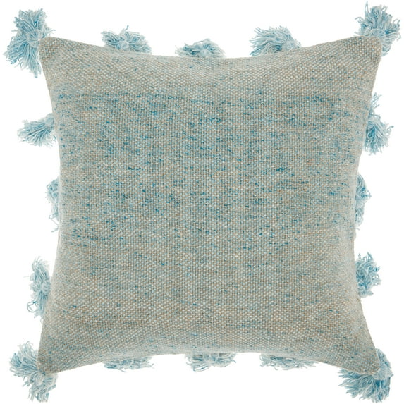 Nourison Life Styles Tassel Border Blue Decorative Throw Pillow , 18" x 18"