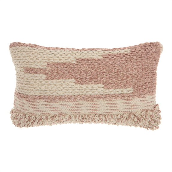Nourison Life Styles Textured Blush Decorative Throw Pillow , 14" x 24"