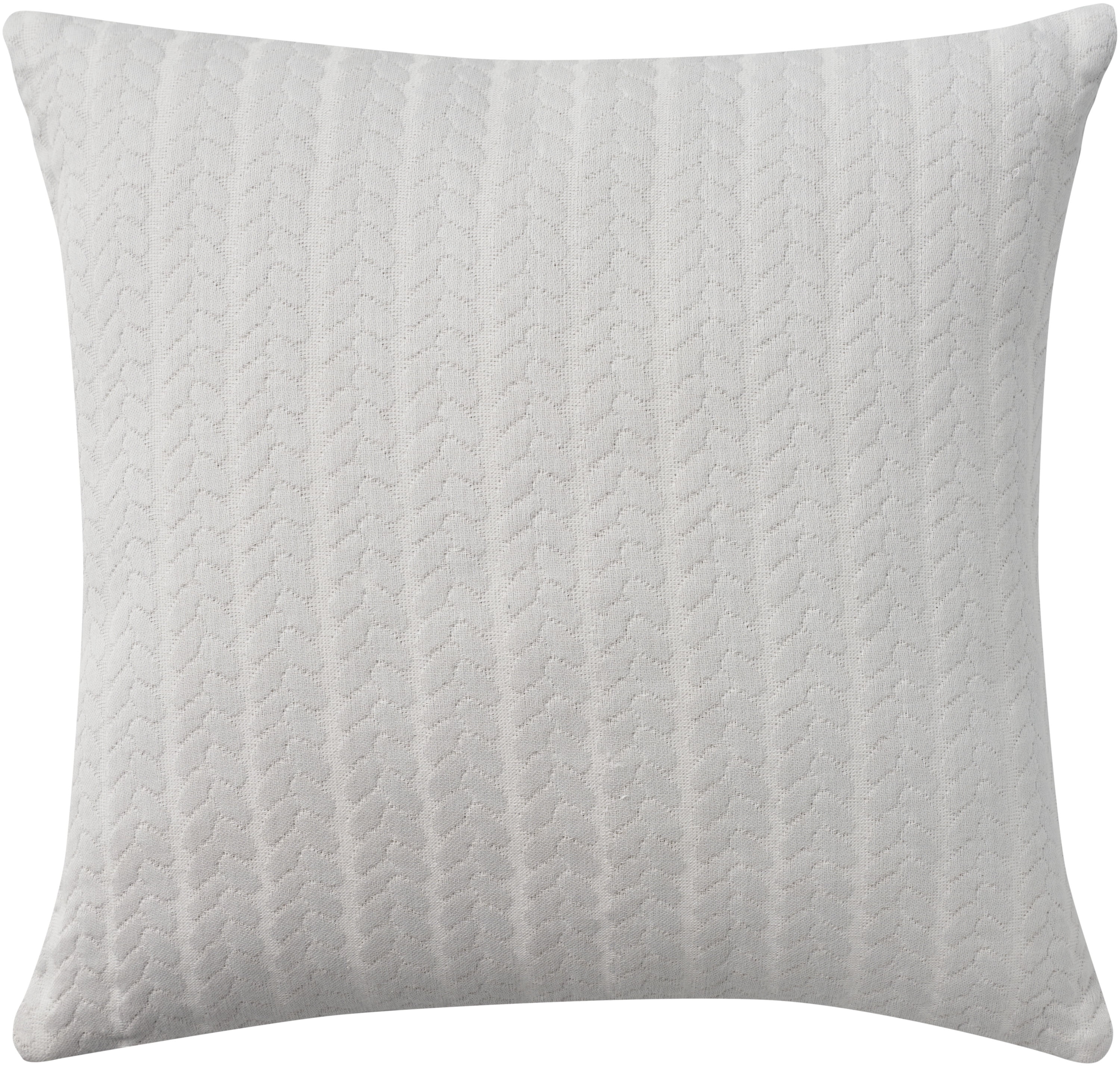 Light Grey Cotton Euro Throw Pillow 18" x 18"