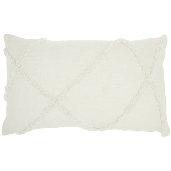 Nourison Life Styles White Decorative Throw Pillow , 14" X 24"
