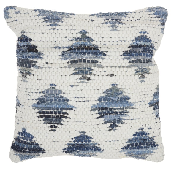 Nourison Life Styles Woven Diamonds Denim Decorative Throw Pillow , 20"X20"
