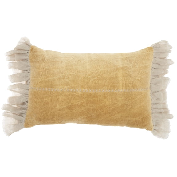 Nourison Life Styles Yellow Decorative Throw Pillow , 14" x 22"